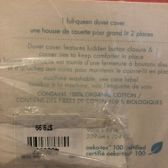 Pottery Barn Kids Pink Dot Duvet Cover Full/Queen Organic Cotton Button Closure - Picture 6 of 6